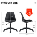 Modern Family Black Office Chair, Adjustable 360 Swivel Chair Engineering Plastic Armless Swivel Computer Chair, Suitable For Living Room, Bedroom, Office, Hotel Dining Room Black Plastic