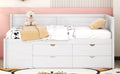 Twin Size Daybed With Drawers And Shelves, White White Solid Wood