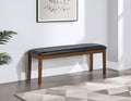6 Piece Dining Set With Bench, Brown Cherry Brown Rubber Wood