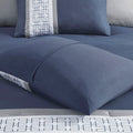 8 Piece Embroidered Comforter Set Navy Polyester