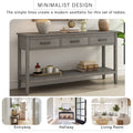 Contemporary 3 Drawer Console Table With 1 Shelf, Entrance Table For Entryway, Hallway, Living Room, Foyer, Corridor Gray Primary Living Space American Design Mdf