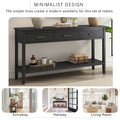 Contemporary 3 Drawer Console Table With 1 Shelf, Entrance Table For Entryway, Hallway, Living Room, Foyer, Corridor Black Solid Wood Mdf
