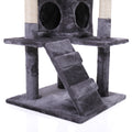 Cat Tree Cat Tower With Scratching Ball, Plush Cushion, Ladder And Condos For Indoor Cats, Gray Gray Wood Fabric