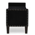 Upholstered Tufted Button Storage Bench With Nails Trim,Entryway Living Room Soft Padded Seat With Armrest,Bed Bench Black Nailheads Black Espresso Velvet Primary Living Space Black American Design Rubberwood Wood Internal Storage Foam Velvet