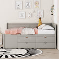 Full Size Daybed With Drawers And Shelves, Gray Full Gray Solid Wood