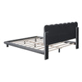 Queen Size Velvet Platform Bed With Led Frame, Thick & Soft Fabric And Button Tufted Design Headboard, Gray Gray Velvet