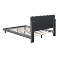 Full Size Velvet Platform Bed With Led Frame, Thick & Soft Fabric And Button Tufted Design Headboard, Gray Gray Velvet