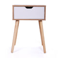 Set Of 2 Nightstand, Modern End Table With Drawer, Wooden Side Table For Living Room And Bedroom, Home Furniture, Natural Natural Mdf