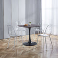 Dining Chair,Set Of 4,Metal Leg,Plastic Seat Antique White Iron Plastic