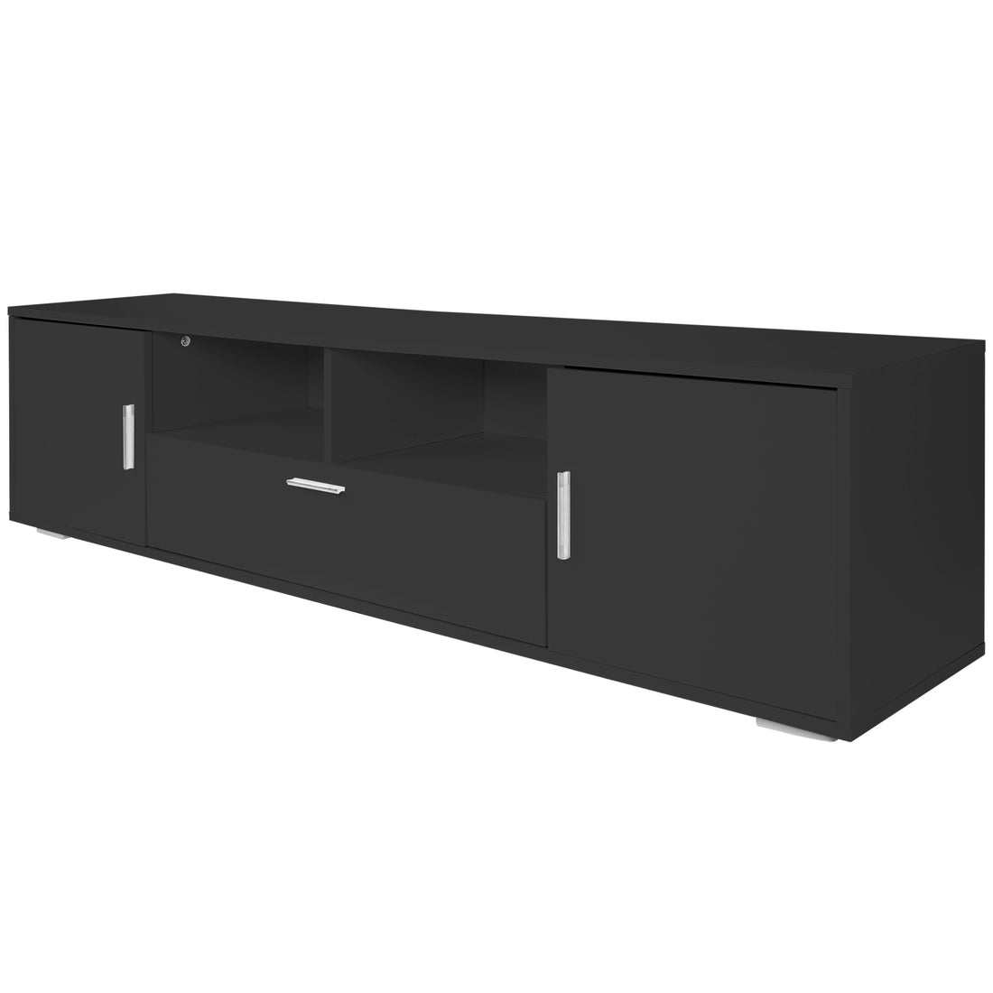 Modern Tv Stand With Led Lights Entertainment Center Tv Cabinet With Storage For Up To 75 Inch For Gaming Living Room Bedroom Black 70 79 Inches Particle Board