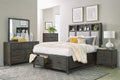 Transitional Style Gray Finish 1Pc Dresser Of 7 Drawers Dark Bronze Handles Wooden Bedroom Furniture Gray Bedroom Transitional Wood