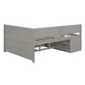 Full Size Daybed With Drawers And Shelves, Gray Full Gray Solid Wood