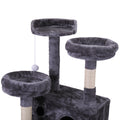 Cat Tree Cat Tower With Scratching Ball, Plush Cushion, Ladder And Condos For Indoor Cats, Gray Gray Wood Fabric