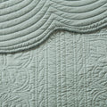 3 Piece Reversible Soped Edge Quilt Set Seafoam Microfiber