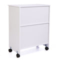 Wood Kitchen Microwave Cabinet Cart With 4 Universal Wheels And Roomy Inner Space For Home Use, White White Mdf