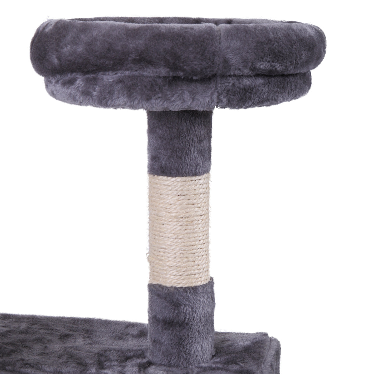 Cat Tree Cat Tower With Scratching Ball, Plush Cushion, Ladder And Condos For Indoor Cats, Gray Gray Wood Fabric