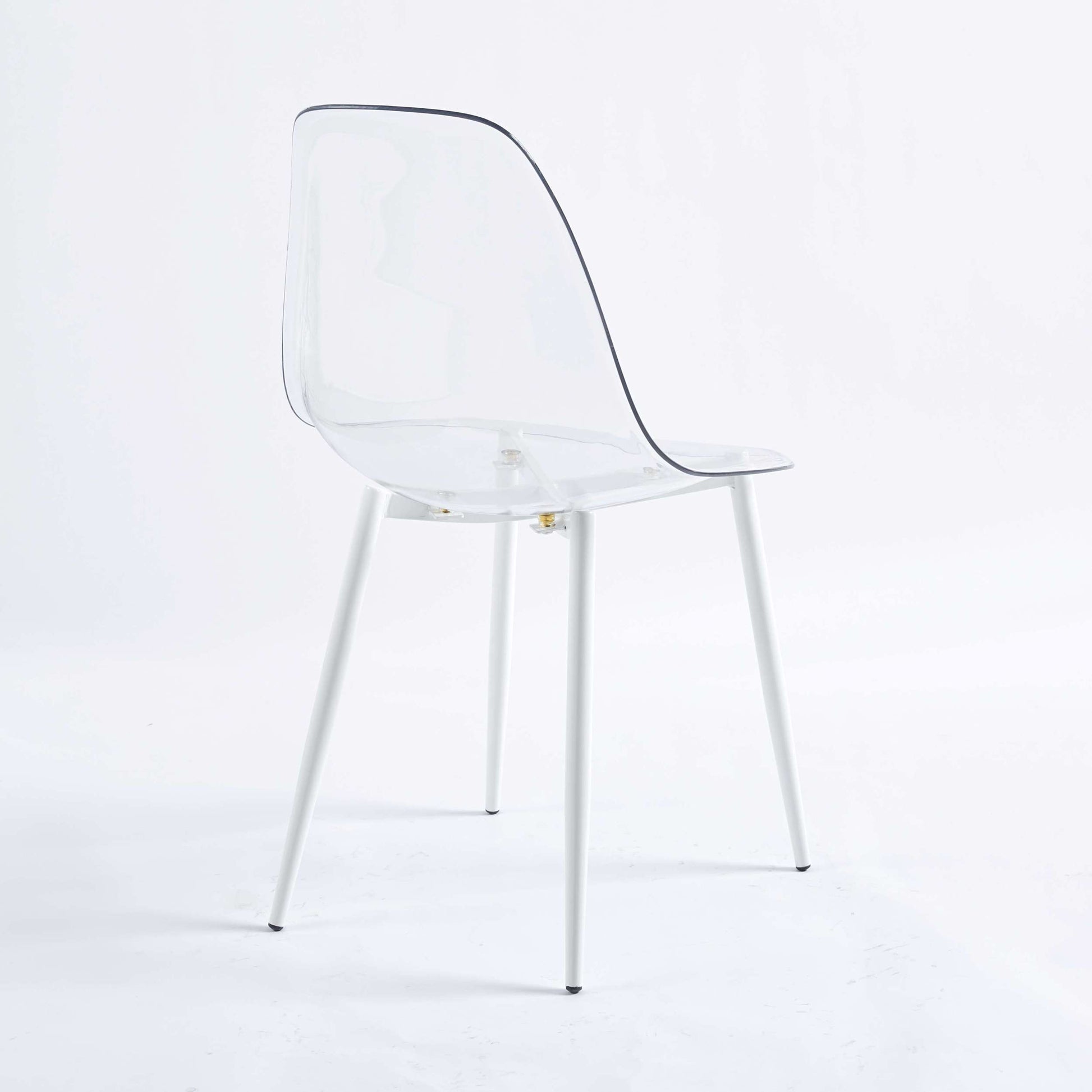 Dining Chair,Set Of 4,Metal Leg,Plastic Seat Antique White Iron Plastic