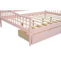 Full Size Daybed With Two Storage Drawers And Support Legs, Pink Pink Solid Wood Mdf