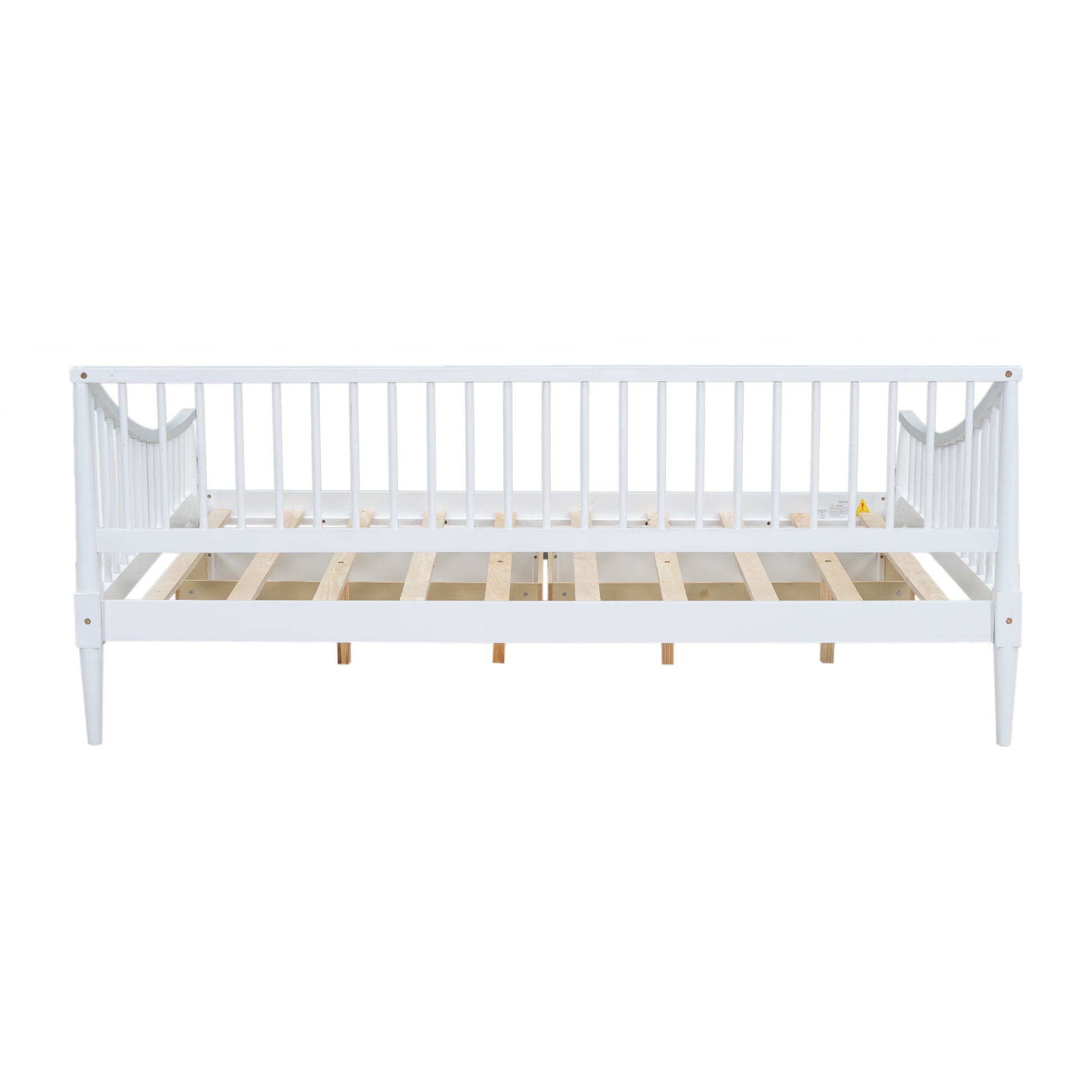 Full Size Daybed With Two Storage Drawers And Support Legs, White White Solid Wood Mdf