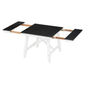 6 Piece Classic Dining Table Set, Rectangular Extendable Dining Table With Two 12