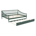 Full Size Daybed With Trundle And Support Legs, Green Green Solid Wood Mdf