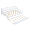 Full Size Daybed With Trundle And Support Legs, White White Solid Wood Mdf