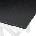 6 Piece Classic Dining Table Set, Rectangular Extendable Dining Table With Two 12