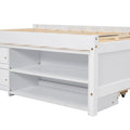 Versatile Full Bed With Trundle,Under Bed Storage Box And Nightstand .White Full White Pine