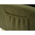 Modern Accent Rocking Chair Rocking Chair With Solid Wood Legs, Upholstered Nursery Glider Rocker, Comfy Armchair With Side Pocket, Living Room Lounge Arm Chair With High Backrest Dark Green,Teddy Dark Green White Primary Living Space Casual Foam Teddy