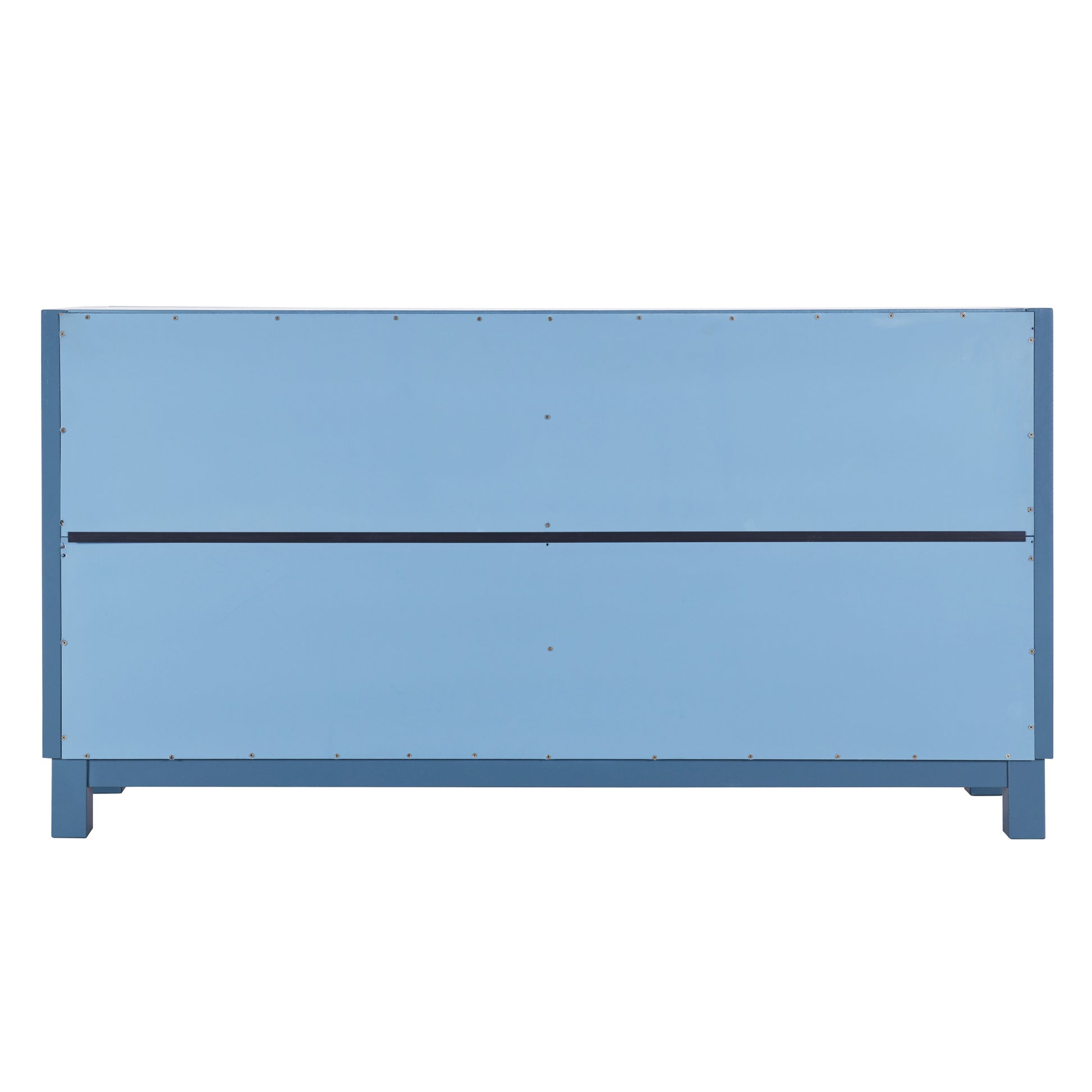 Large Storage Space Sideboard, 4 Door Buffet Cabinet With Pull Ring Handles For Living Room, Dining Room Navy Navy Mdf