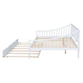 Full Size Daybed With Trundle And Support Legs, White White Solid Wood Mdf