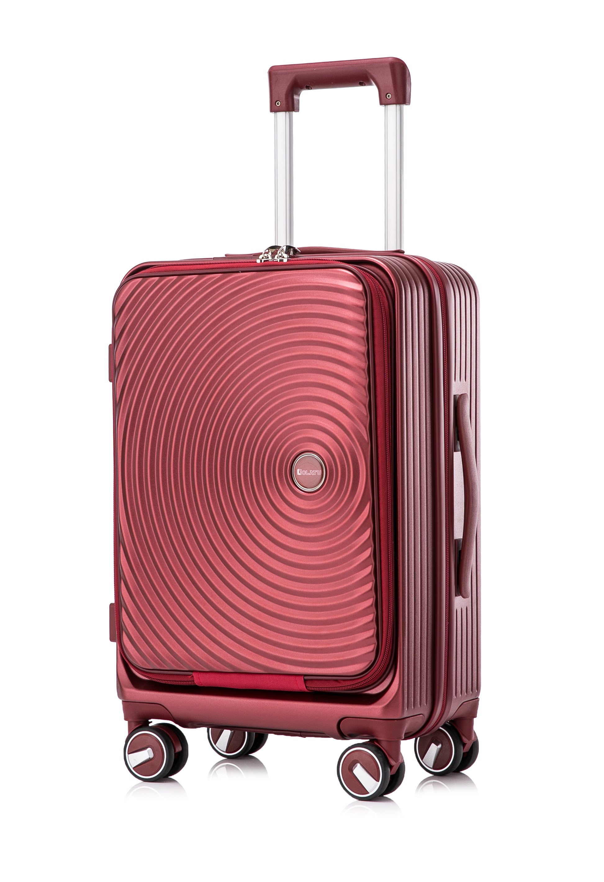 Luggage Sets 3 Piece 20 24 28 , Expandable Carry On Luggage With Tsa Lock Airline Approved, 100% Pc Hard Shell And Lightweight Suitcase With Front Pocket And Spinner Wheels Wine Red Pc