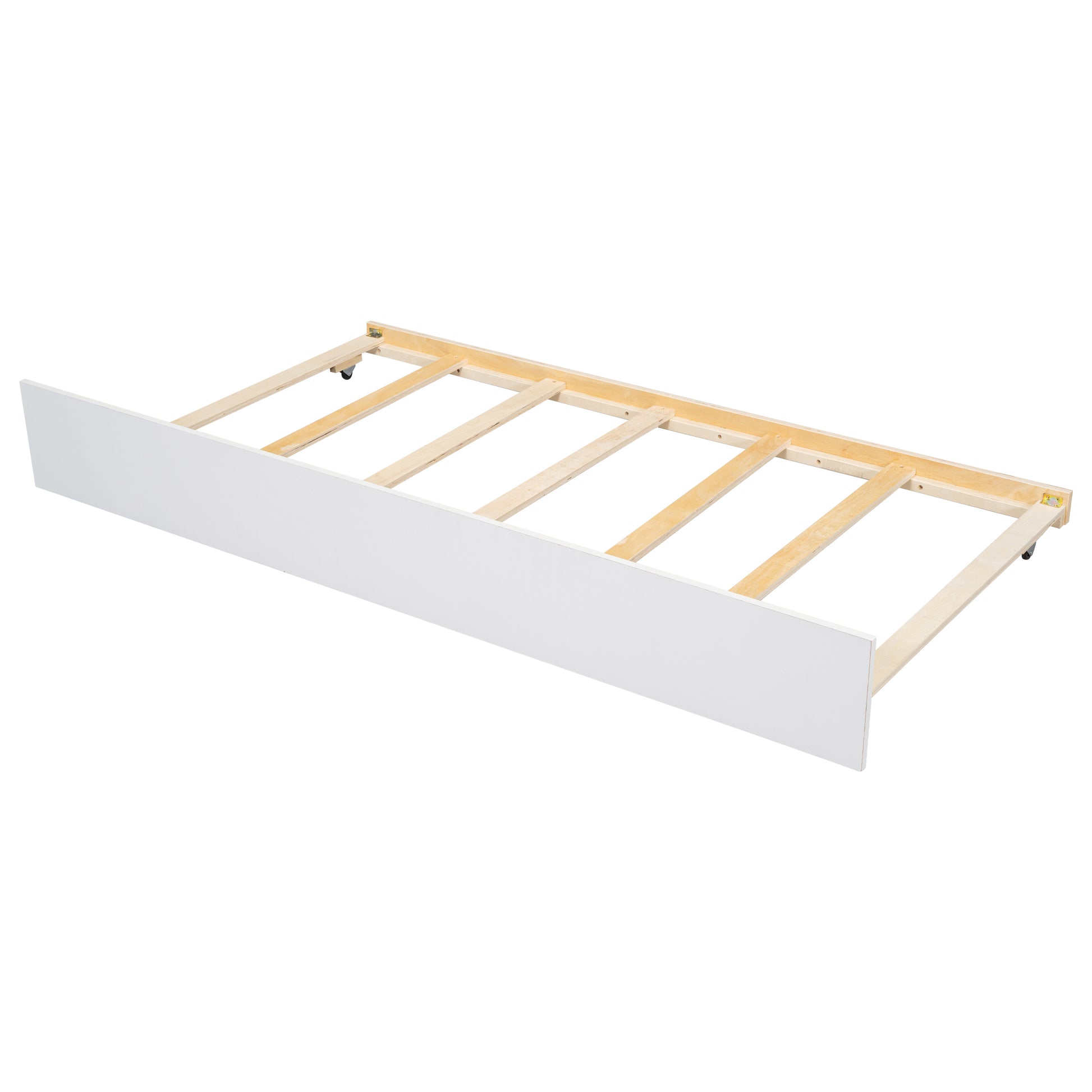 Versatile Full Bed With Trundle,Under Bed Storage Box And Nightstand .White Full White Pine