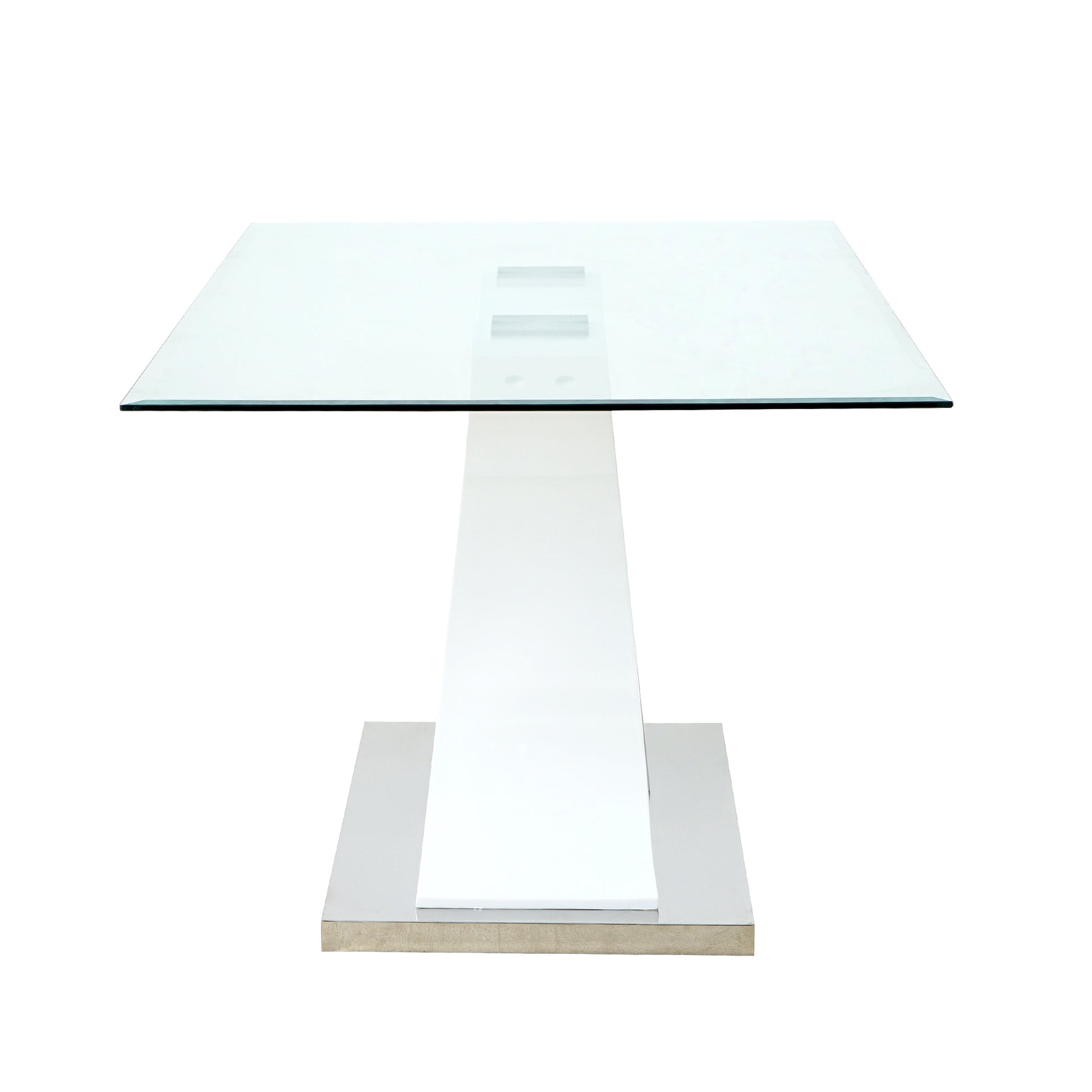 Modern Style Glass Table, Elegant Transparent Design, Durable Support Base, Solid, Selected Materials Made Of Furniture Display Fashion, Suitable For The Living Room Set Of 1 White Tempered Glass