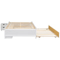 Versatile Full Bed With Trundle,Under Bed Storage Box And Nightstand .White Full White Pine