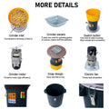 60L Grain Mill Grinder Electric Corn Grinder, Grain Mills Mill Flour Mills Molino De Maiz, Farm Home Electric Grinder For Corn Grain Feed, Wheat Grinder With 5 Grinder Sieves 1Wrench Dark Gray Steel