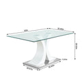 Modern Style Glass Table, Elegant Transparent Design, Durable Support Base, Solid, Selected Materials Made Of Furniture Display Fashion, Suitable For The Living Room Set Of 1 White Tempered Glass