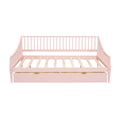 Full Size Daybed With Two Storage Drawers And Support Legs, Pink Pink Solid Wood Mdf