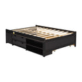 Versatile Full Bed With Trundle,Under Bed Storage Box And Nightstand .Espresso Full Espresso Pine