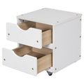 Versatile Full Bed With Trundle,Under Bed Storage Box And Nightstand .White Full White Pine