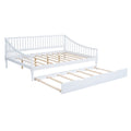 Full Size Daybed With Trundle And Support Legs, White White Solid Wood Mdf