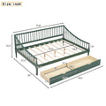 Full Size Daybed With Two Storage Drawers And Support Legs, Green Green Solid Wood Mdf