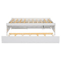 Versatile Full Bed With Trundle,Under Bed Storage Box And Nightstand .White Full White Pine