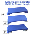 Aerobics Step Platform Height Adjustable Fitness Equipment Stepper Trainer Exercise Step Platform Sliding Lifting Pad Blue Blue Gray Plastic