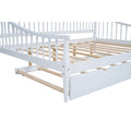 Full Size Daybed With Trundle And Support Legs, White White Solid Wood Mdf