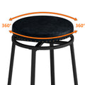 3 Drawer Long Dining Table Set With Power Outlets, Bar Kitchen Table Set With Circular Pu Stools, Easy Assemble, Brown Gray Table Black Stool Upholstered Chair Wood Black Metal Dining Table With Chair Mdf Metal