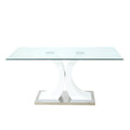 Modern Style Glass Table, Elegant Transparent Design, Durable Support Base, Solid, Selected Materials Made Of Furniture Display Fashion, Suitable For The Living Room Set Of 1 White Tempered Glass