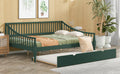 Full Size Daybed With Trundle And Support Legs, Green Green Solid Wood Mdf
