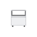 Milford 2 Piece Bedroom Set, Nightstand Dresser, White White Particle Board Particle Board