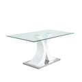 Modern Style Glass Table, Elegant Transparent Design, Durable Support Base, Solid, Selected Materials Made Of Furniture Display Fashion, Suitable For The Living Room Set Of 1 White Tempered Glass